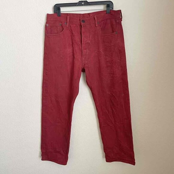 Levis 501 Mens Red Vintage Marlboro Style Jeans 36x30 Western Outdoor Casual - Picture 1 of 13